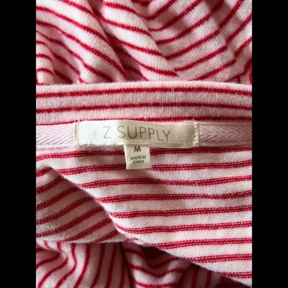 Z Supply Top Medium Womens Peppermint Stripe Long Sleeve Stretch Tee - Picture 8 of 9